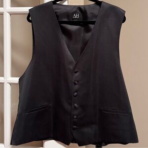 AH by After Hours Men Classic Satin Black Vest